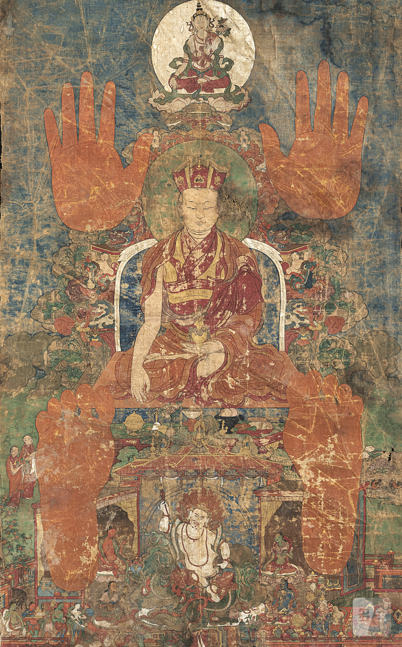 A RARE THANGKA DEPICTING THE 8TH TAI SITU (SITU PANCHEN) CHOKYI JUNGEN (A.D. 1700 - 1774)